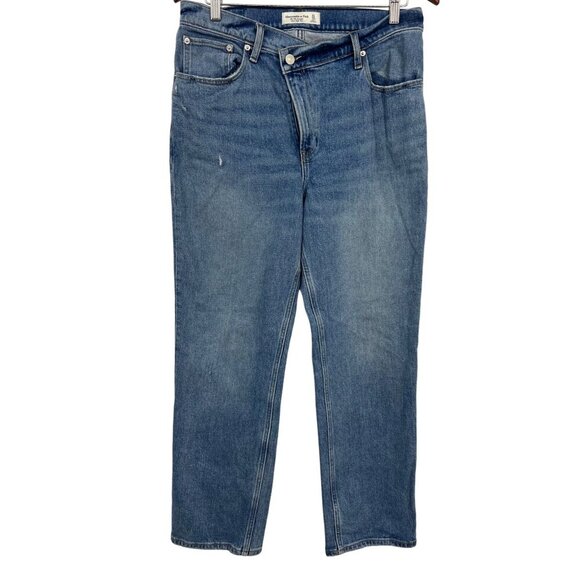 Abercrombie Fitch Womens 90s Straight Ultra High Rise Jean Size 12 Short 31 EUC - Picture 1 of 8
